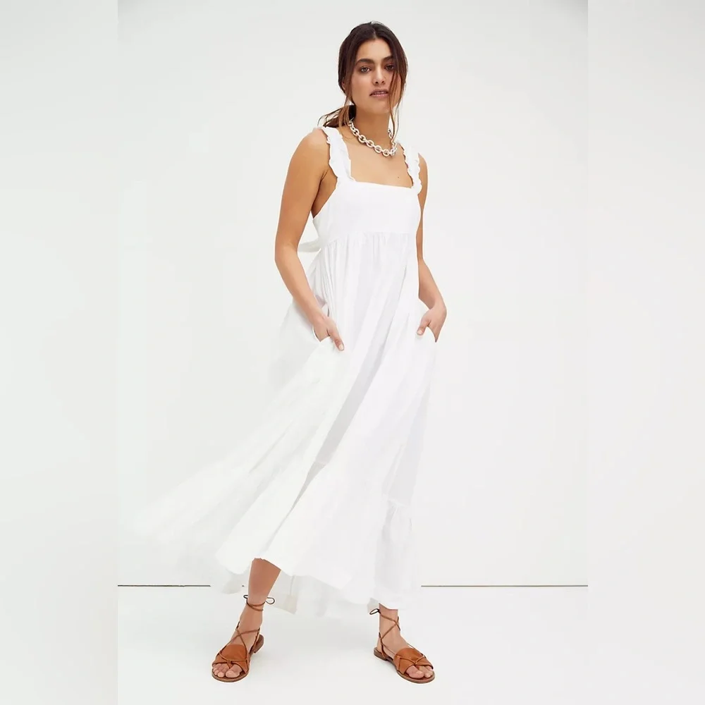 Free People Isabella White Maxi Dress - Picture 3 of 13